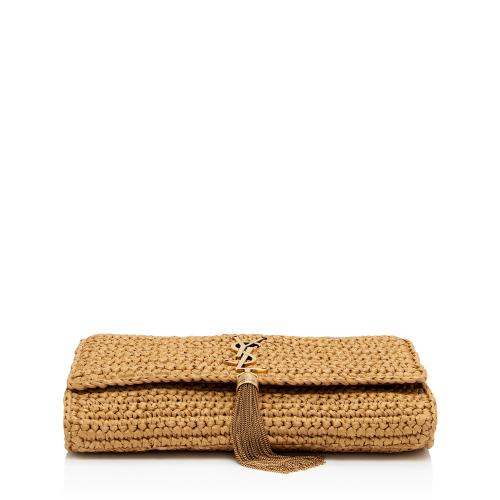 Saint Laurent Raffia Kate 99 Tassel Shoulder Bag