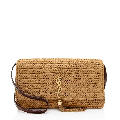 Saint Laurent Raffia Kate 99 Tassel Shoulder Bag