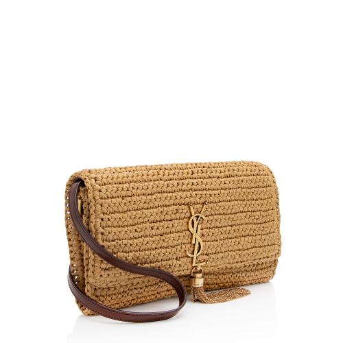 Saint Laurent Raffia Kate 99 Tassel Shoulder Bag