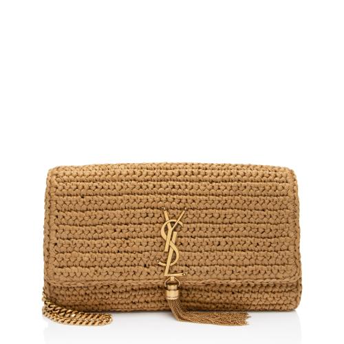 Saint Laurent Raffia Kate 99 Tassel Shoulder Bag