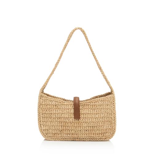 Saint Laurent Raffia Monogram Le 5 A 7 Mini Hobo