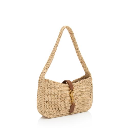 Saint Laurent Raffia Monogram Le 5 A 7 Mini Hobo