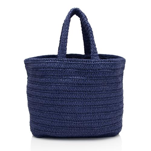 Saint Laurent Raffia Crochet Rive Gauche Tote