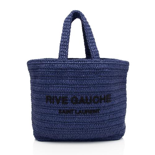 Saint Laurent Raffia Crochet Rive Gauche Tote