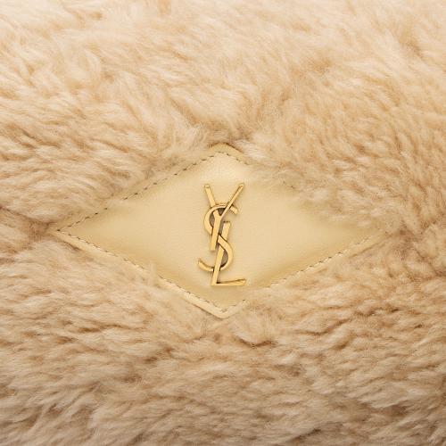 Saint Laurent Shearling Lambskin Puffer Sade Clutch