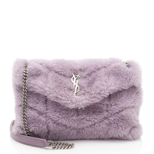 Saint Laurent Shearling Puffer LouLou Small Shoulder Bag