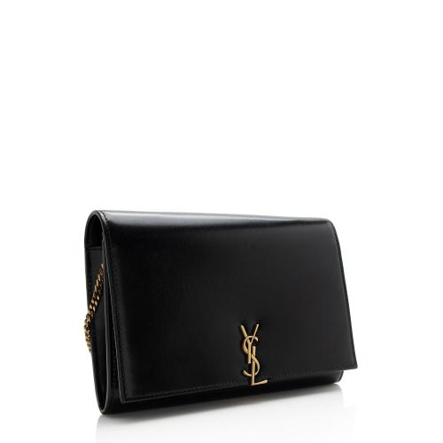 Saint Laurent Smooth Calfskin Monogram Cassandre Chain Wallet