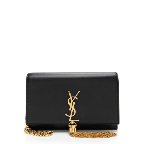 Saint Laurent Calfskin Monogram Kate Tassel Chain Wallet