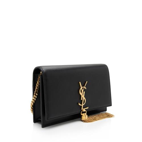 Saint Laurent Calfskin Monogram Kate Tassel Chain Wallet