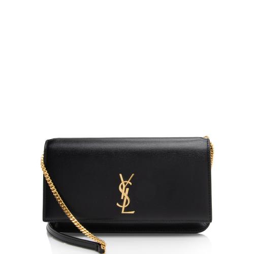 Saint Laurent Smooth Calfskin Monogram Phone Holder Shoulder Bag