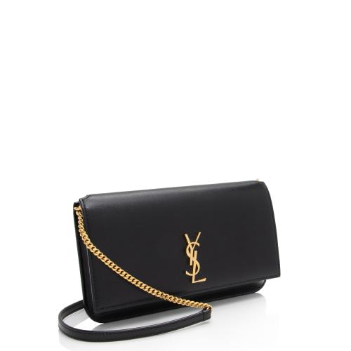 Saint Laurent Smooth Calfskin Monogram Phone Holder Shoulder Bag