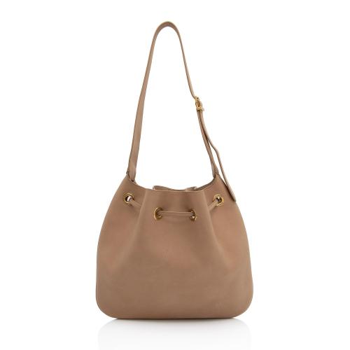 Saint Laurent Smooth Calfskin Paris VII Flat Medium Hobo