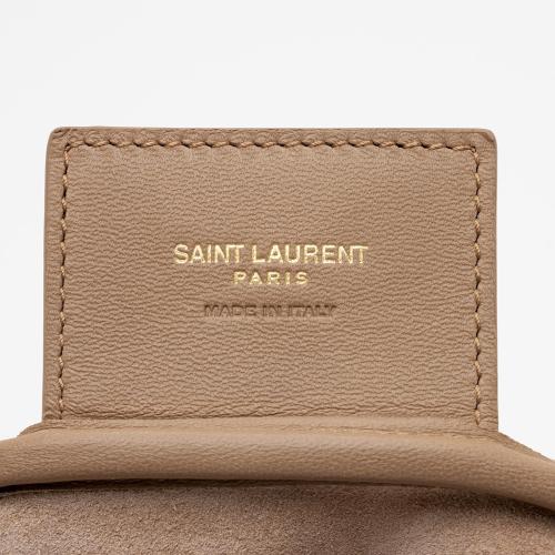 Saint Laurent Smooth Calfskin Paris VII Flat Medium Hobo