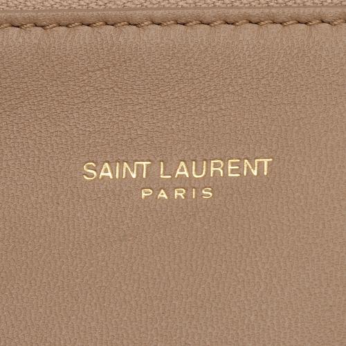 Saint Laurent Smooth Calfskin Paris VII Flat Medium Hobo