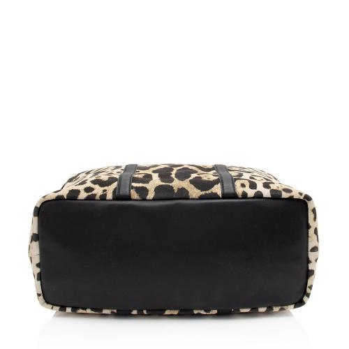 Saint Laurent Suede Leopard Print Camden Tote