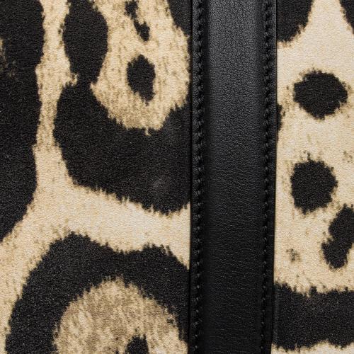 Saint Laurent Suede Leopard Print Camden Tote