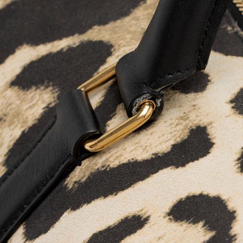 Saint Laurent Suede Leopard Print Camden Tote