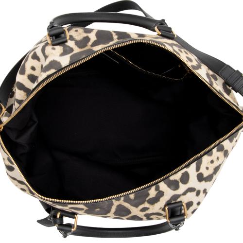 Saint Laurent Suede Leopard Print Camden Tote