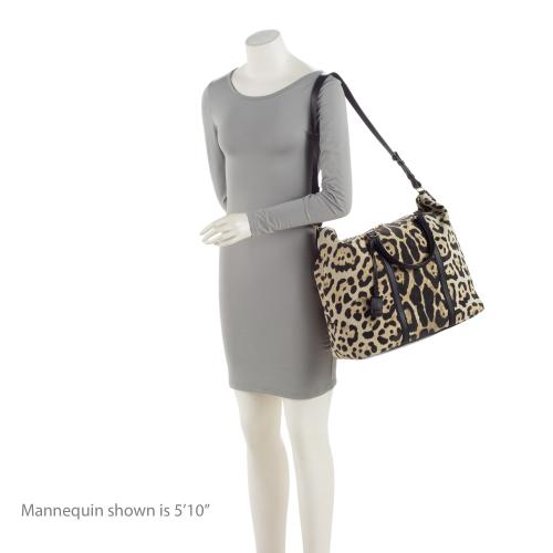 Saint Laurent Suede Leopard Print Camden Tote