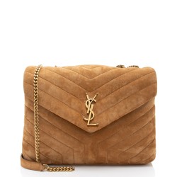 Saint Laurent Suede Monogram LouLou Chain Medium Shoulder Bag