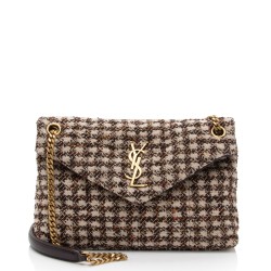 Saint Laurent Tweed Monogram LouLou Chain Medium Shoulder Bag