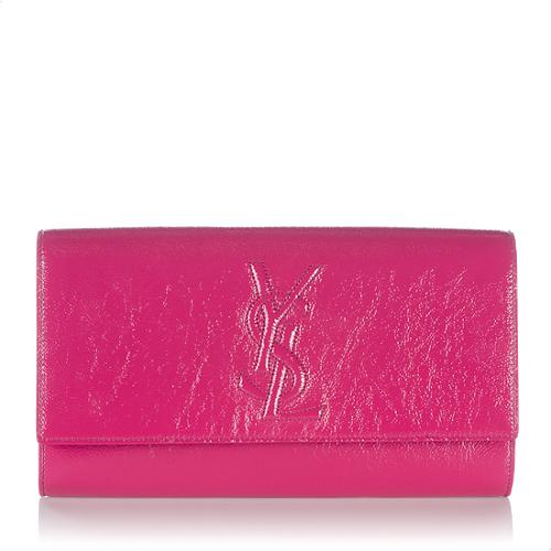 Saint Laurent Patent Leather Monogram Belle de Jour Large Clutch