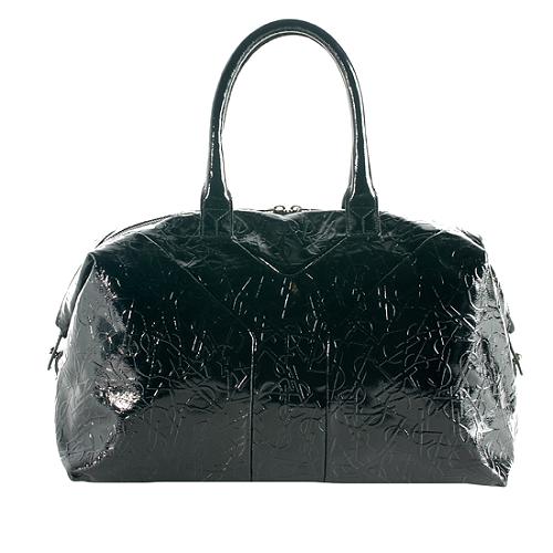 Saint Laurent Embossed Patent Leather Easy Medium Satchel