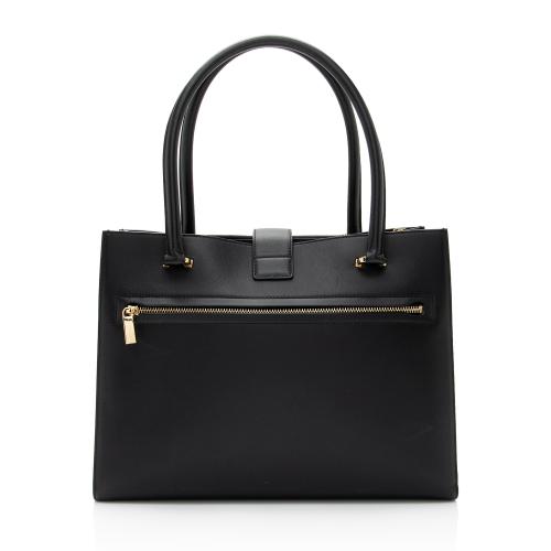 Salvatore Ferragamo Calfskin Gancini Lock Marlene Medium Tote