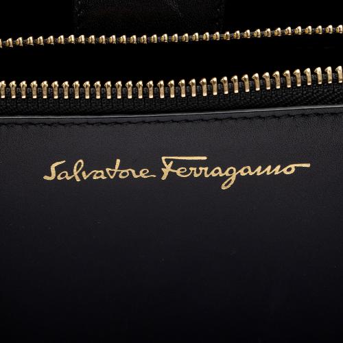 Salvatore Ferragamo Calfskin Gancini Lock Marlene Medium Tote