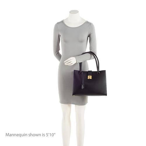 Salvatore Ferragamo Calfskin Gancini Lock Marlene Medium Tote