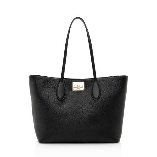 Salvatore Ferragamo Calfskin Medium Studio Tote 