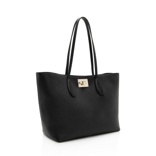 Salvatore Ferragamo Calfskin Medium Studio Tote 