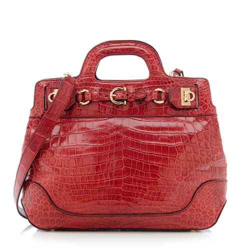 Salvatore Ferragamo Crocodile Top Handle Bag