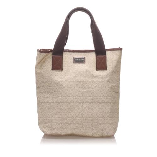 Salvatore Ferragamo Coated Canvas Gancini Tote 