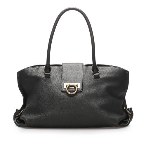 Salvatore Ferragamo Gancini Leather Tote Bag