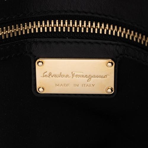 Salvatore Ferragamo Leather Fiamma North/South Tote