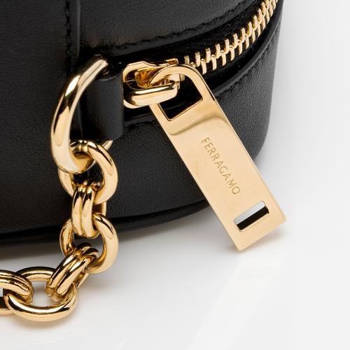 Salvatore Ferragamo Embossed Leather CC Chain Camera Bag