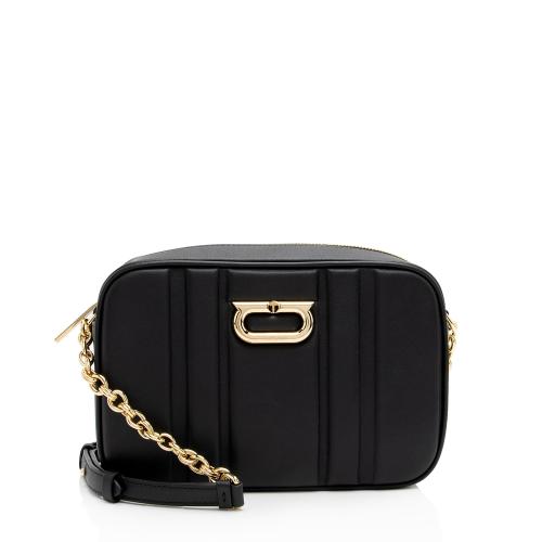 Salvatore Ferragamo Embossed Leather CC Chain Camera Bag