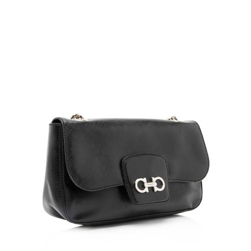 Salvatore Ferragamo Leather Gancini Chain Flap Bag