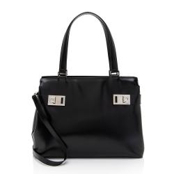 Salvatore Ferragamo Leather Gancini Buckle Tote