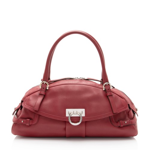 Salvatore Ferragamo Leather Gancini Marisa Satchel