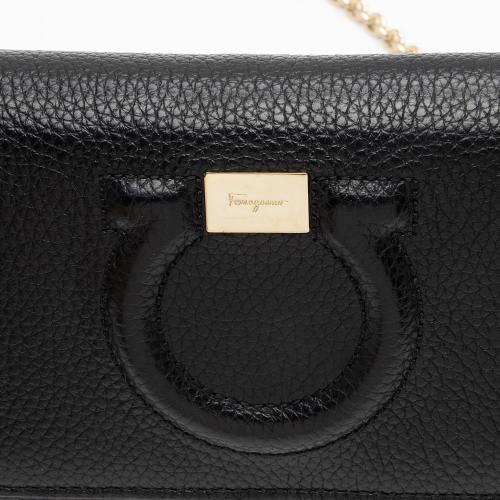 Salvatore Ferragamo Leather Gancini Wallet on Chain