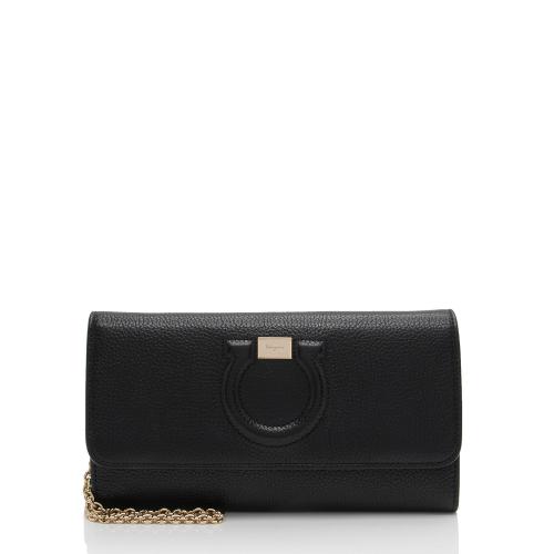 Salvatore Ferragamo Leather Gancini Wallet on Chain