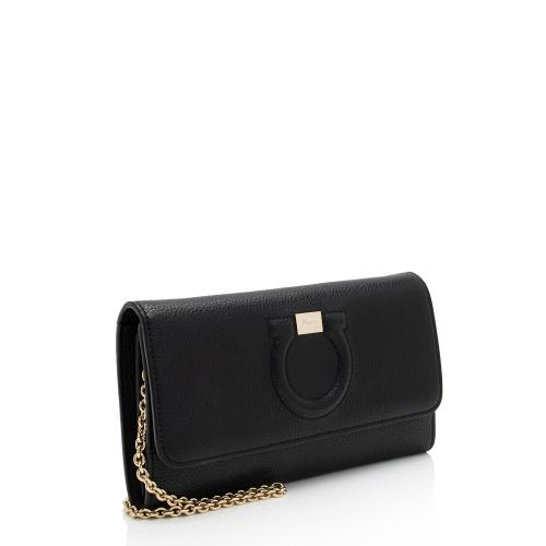 Salvatore Ferragamo Leather Gancini Wallet on Chain