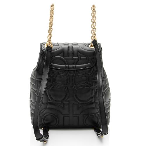 Salvatore Ferragamo Leather Gancio Chain Backpack