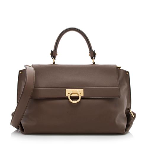 Salvatore Ferragamo Leather Sofia Large Satchel