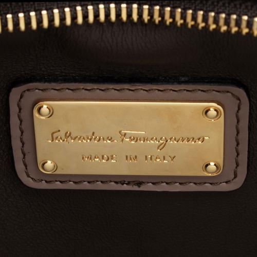 Salvatore Ferragamo Patent Tricolor Sofia Medium Top Handle