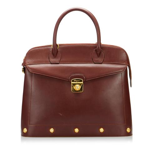 Salvatore Ferragamo Studded Leather Satchel