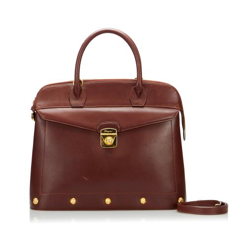 Salvatore Ferragamo Studded Leather Satchel