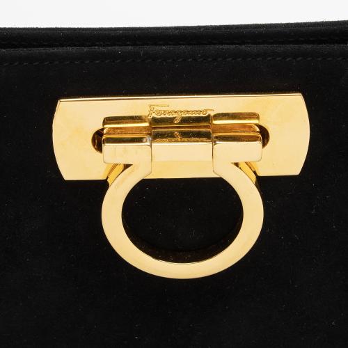 Salvatore Ferragamo Vintage Suede Gancini Diana Clutch